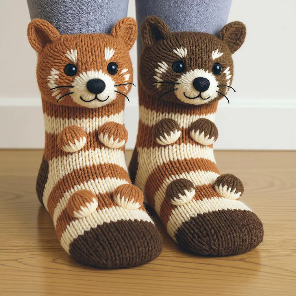 Knitted Socks cute animals